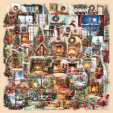 Christmas Watercolor Stickers - 50 PCS PET Transparent Decorative Stickers