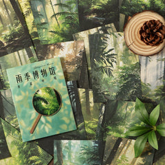 Rainy Season Museum Scrapbooking Paper - Artistic Rain Theme | Decorative Background Craft Paper Pack