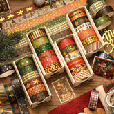 Christmas Washi Tape with Gold Foil - Premium Decorative Tape for Journaling & Scrapbooking