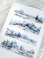 Mountain Landscape Washi Tape - Scenic Forest Hills | PET Journal Scene Building Decoration Roll