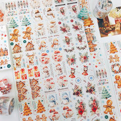 Winter Limited Edition Washi Tape - Christmas Snowman Flowers Girl Character Decorative Tape