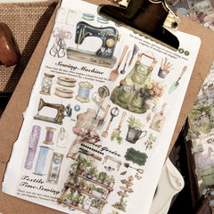 Vintage Retro Life Objects Scrapbooking Paper - Nostalgic Everyday Items | Decorative Craft Paper Pack