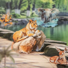 Animal World PET Stickers - 4 Styles Animal World PET Sticker Sheets | Realistic Wildlife Stickers