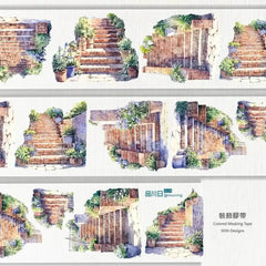 Return Home PET Tape Return Home PET Tape | Brick Staircase Scenery for Crafts
