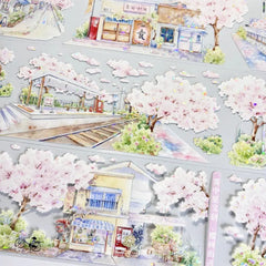 Sakura Street Shell Shine PET Tape Sakura Street Shell Shine PET Tape | Japanese Spring Scenery