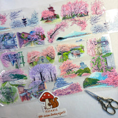 Sakura Street View PET Tape Sakura Street View PET Tape | Japanese Cherry Blossom Scenery