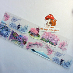 Sakura Street View PET Tape Sakura Street View PET Tape | Japanese Cherry Blossom Scenery