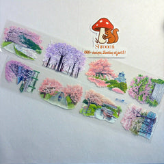 Sakura Street View PET Tape Sakura Street View PET Tape | Japanese Cherry Blossom Scenery