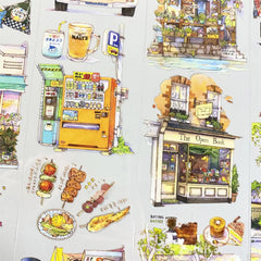 Shanghai Street Shop PET Tape Shanghai Street Shop PET Tape | Urban Scenery for Journaling