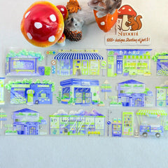 Street Corner Shop PET Tape Street Corner Shop Shell Gloss Tape | Hand-Drawn Scenery Tape