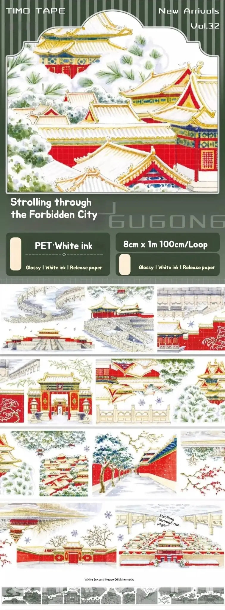 Strolling Through the Forbidden City PET Tape - Shroomi