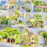 Summer Town Street View PET Tape Summer Town Street View PET Tape | European Scenery Sticker