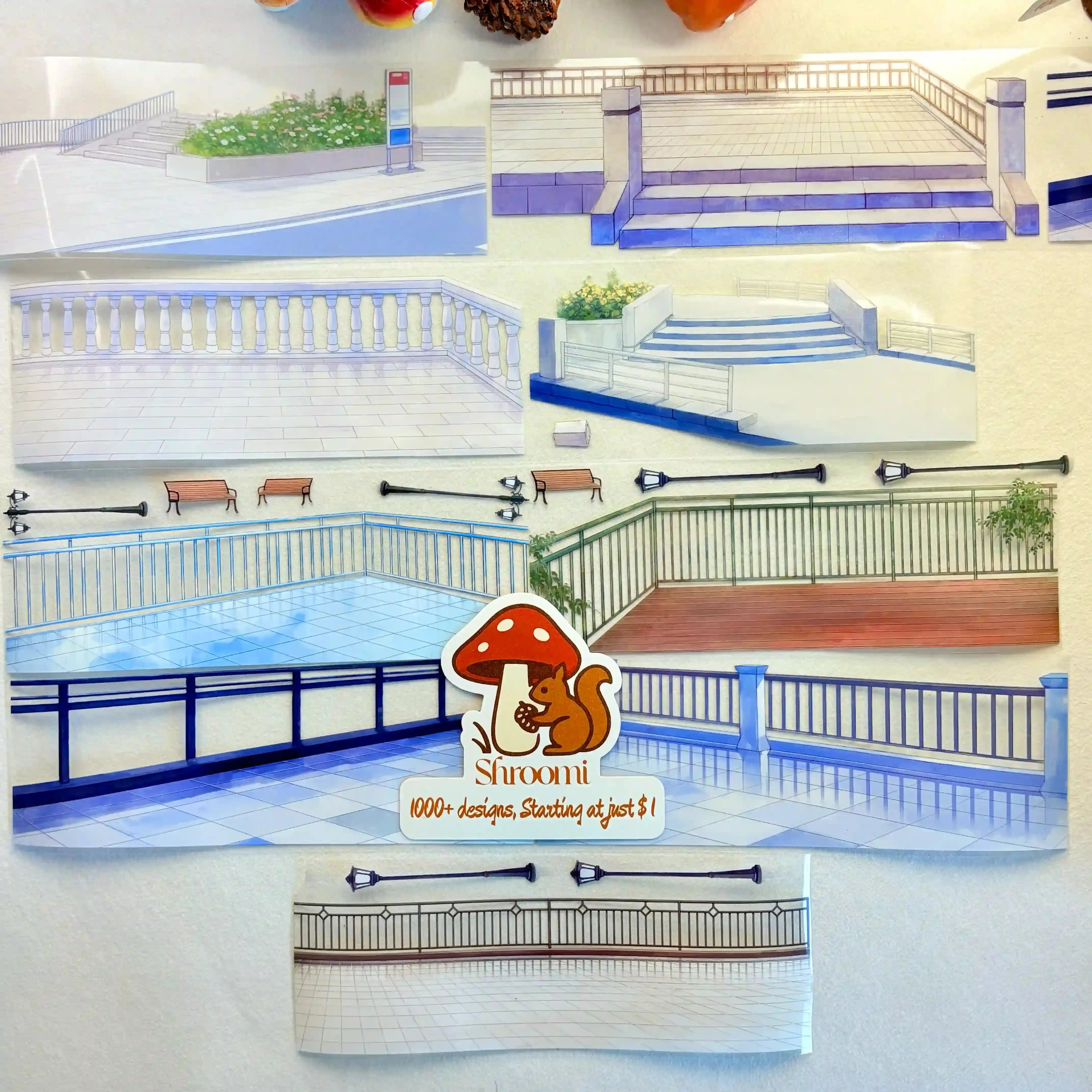 Terrace PET Tape Terrace PET Tape | Balcony & Patio Scenery for Scene Making