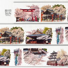 The Color of Cherry Blossoms PET Tape Pink is Flying Everywhere PET Tape | Sakura Street Scene Sticker