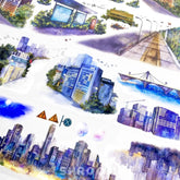 Urban Cityscape PET Tape Urban Cityscape PET Tape | Night Scene & Skyline Scenery Sticker