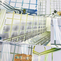 Window Scene PET Tape Window Scene PET Tape | Library & Campus Background Sticker