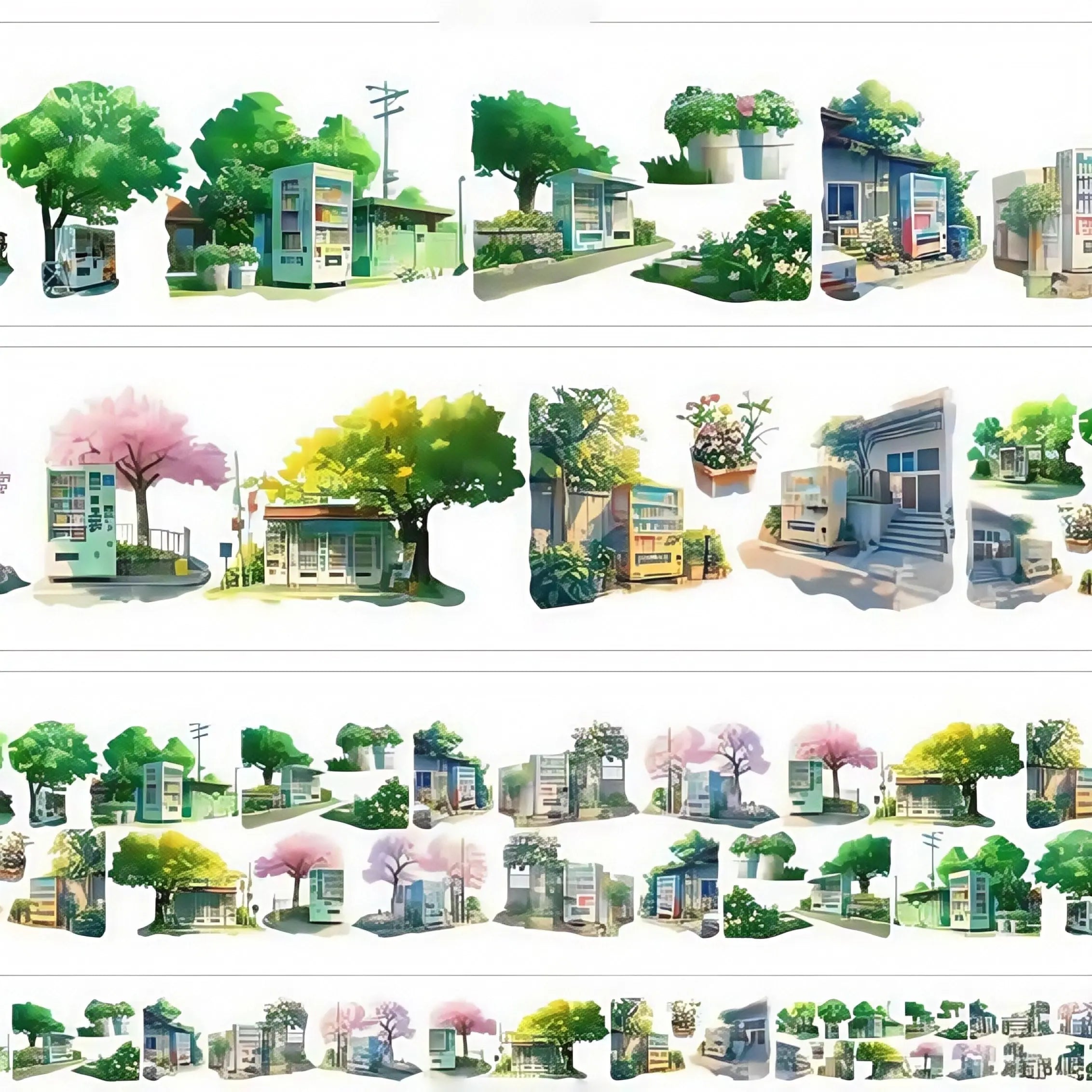 Vending Machine Corner - Street Vending Machine PET Tape Vending Machine PET Tape | Japanese Street Scene Stickers