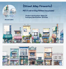 Street Corner Encounter PET Tape Street Corner Encounter PET Tape | Urban Scenery Background Tape