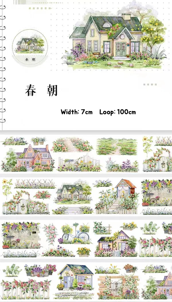 Spring Morning PET Tape Spring Morning PET Tape | Cottage Garden & Floral Scenery