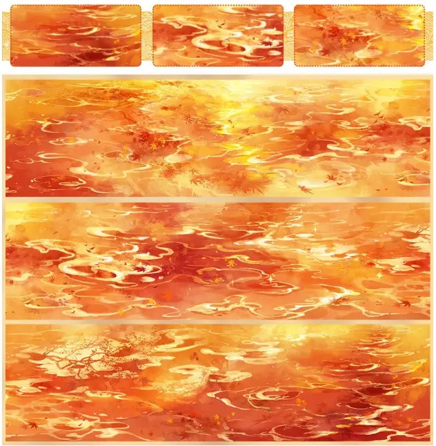 Decorative tape with autumn leaves rippling water design by Shroomi