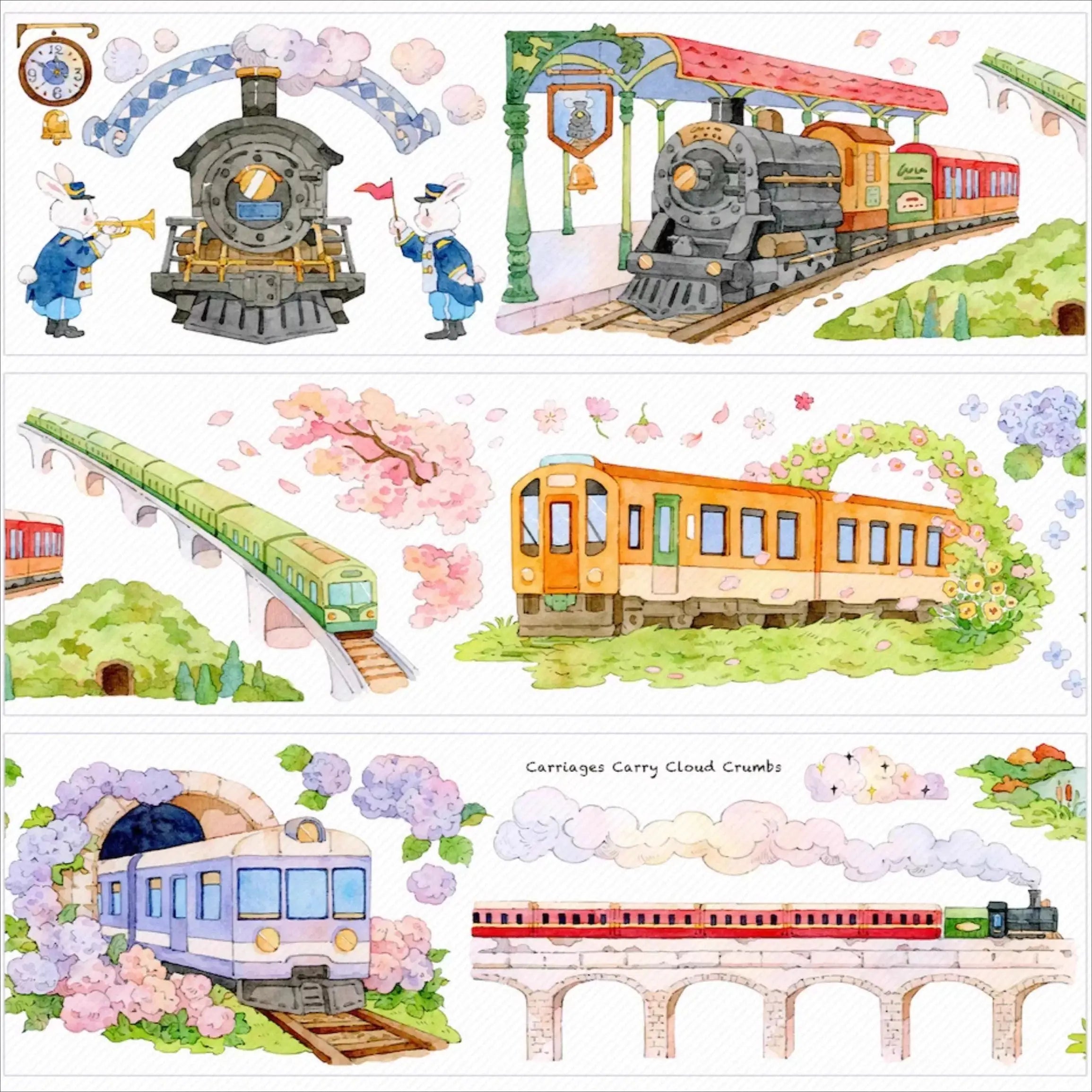 Whistle of the Fairy Town PET Tape Fairy Town Train PET Tape | Cute & Whimsical Craft Tape