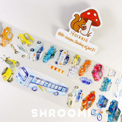 City Vehicles PET Tape City Vehicles PET Tape – Hand-drawn Car Design Tape