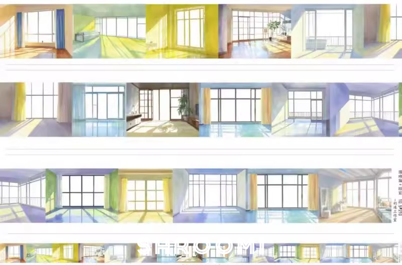 Bedroom Interior Background PET Tape