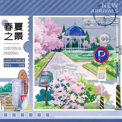 Sweet Spring & Summer Scenery PET Tape Spring & Summer Scenery PET Tape | Cheerful Park & Town Tape