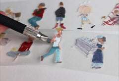 Character Tape Set – Walk & Coffee Walk & Coffee Pre-cut Character Tape | Artistic People Stickers