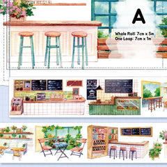 Coffee Shop Interior Scene Tape Interior Scene PET Tape | Coffee Shop & Home Decor Stickers