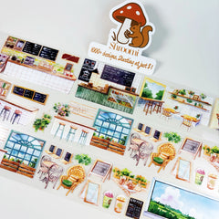 Coffee Shop Interior Scene Tape Interior Scene PET Tape | Coffee Shop & Home Decor Stickers