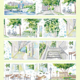 Fading Youth PET Tape Fading Youth Washi Tape – 8cm Wide Campus Scenery Tape for Journaling & Scrapbooking