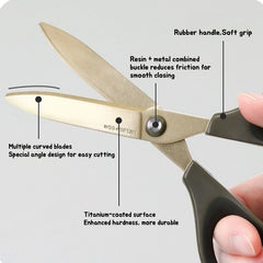 Smooth Cut Journaling Scissors Comfort Grip Journal Scissors | Coated Blades with Blade Cover | Craft & Planner Shears