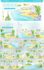 Leisurely Seaside PET Tape Leisurely Seaside PET Tape | Relaxing Beach Scenery Sticker