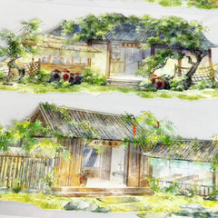 Countryside Cottage PET Tape Countryside Cottage PET Tape | Rustic & Chinese Scenery Sticker