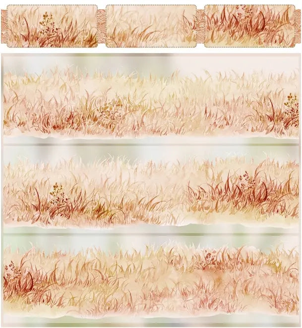 Decorative tape with watercolor autumn grass pattern by Shroomi