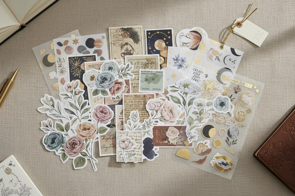 Hand-painted squirrel nature sticker set at Shroomi