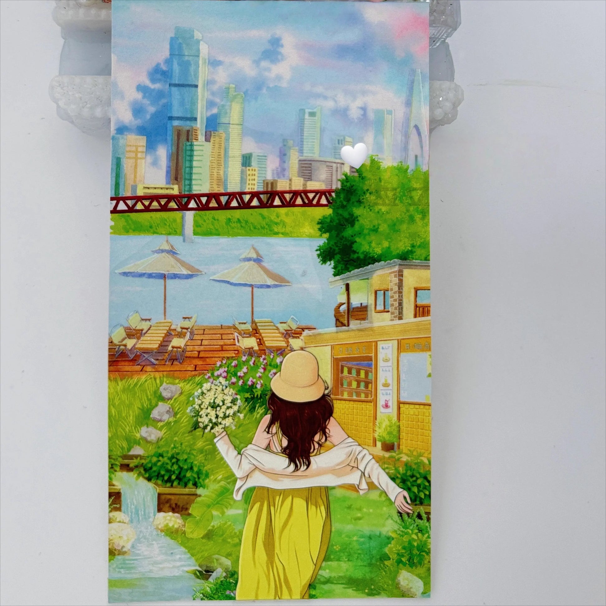 Corners of the City - Buildings, Roadside Shops, Pavement Corners of the City PET Tape | Japanese Anime Style Scenery