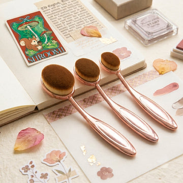 Rose gold ink blending brushes with soft brush heads