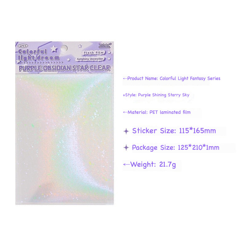 Holographic rainbow iridescent color-shifting film sticker pack