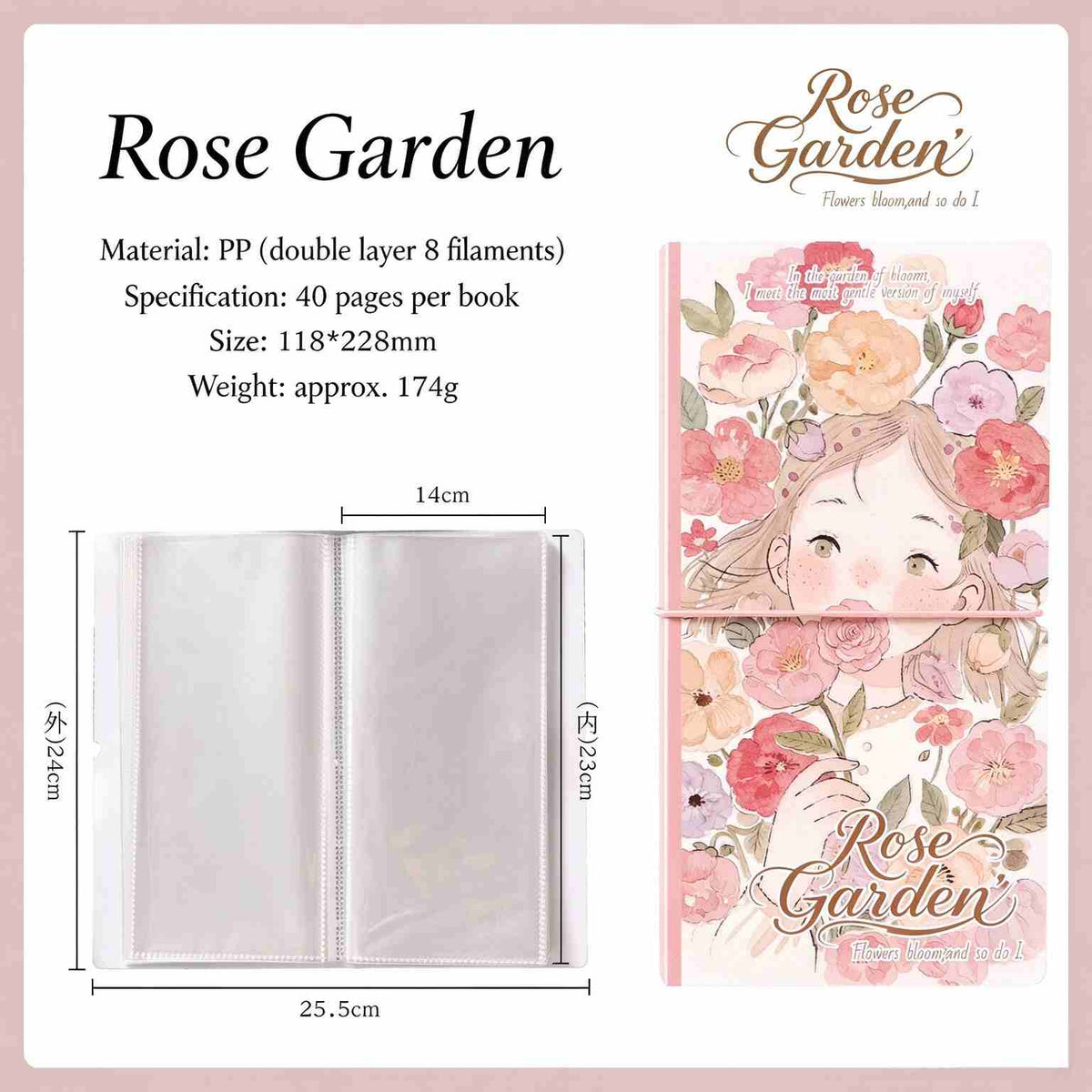 Rose Garden album cover with page layout and specifications