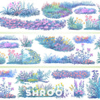 Little Blossom Field – Day & Night PET Tape Little Blossom Field Washi Tape – Day & Night Floral Scenery Tape for Journaling & Diorama Design