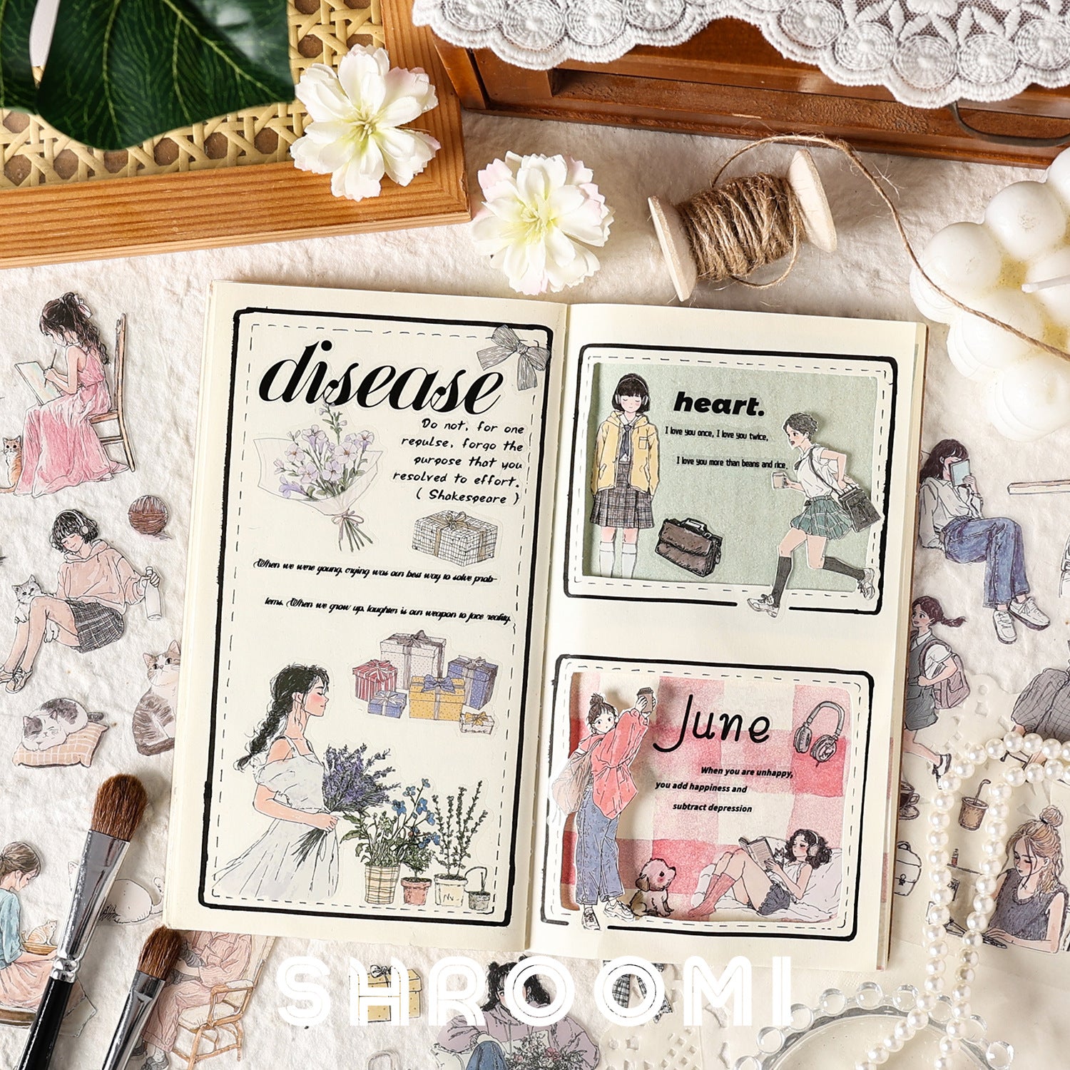 Forest Girl Sticker Collection Forest Girl Sticker Book – Nature Aesthetic Girl Stickers for Journals & Crafts