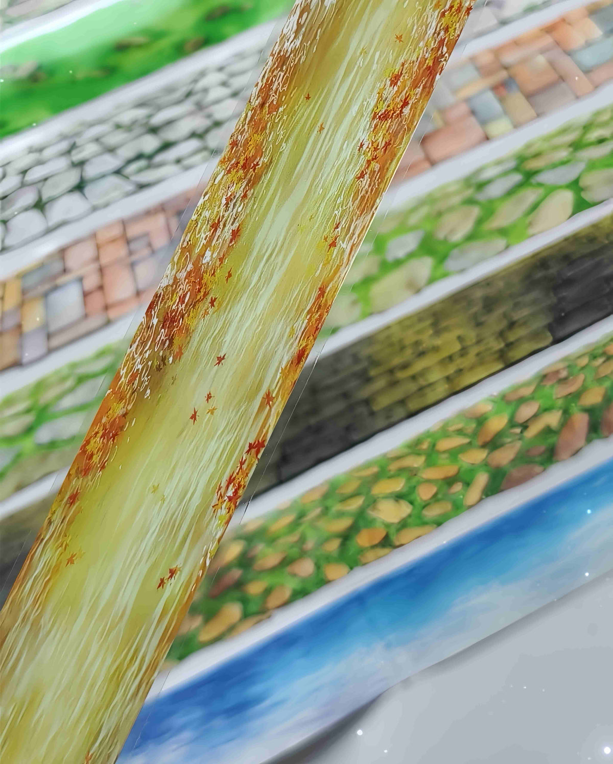 Ground Scenery PET Tape – stone and grass pavement design, one of nine styles in the Ground Scenery collection