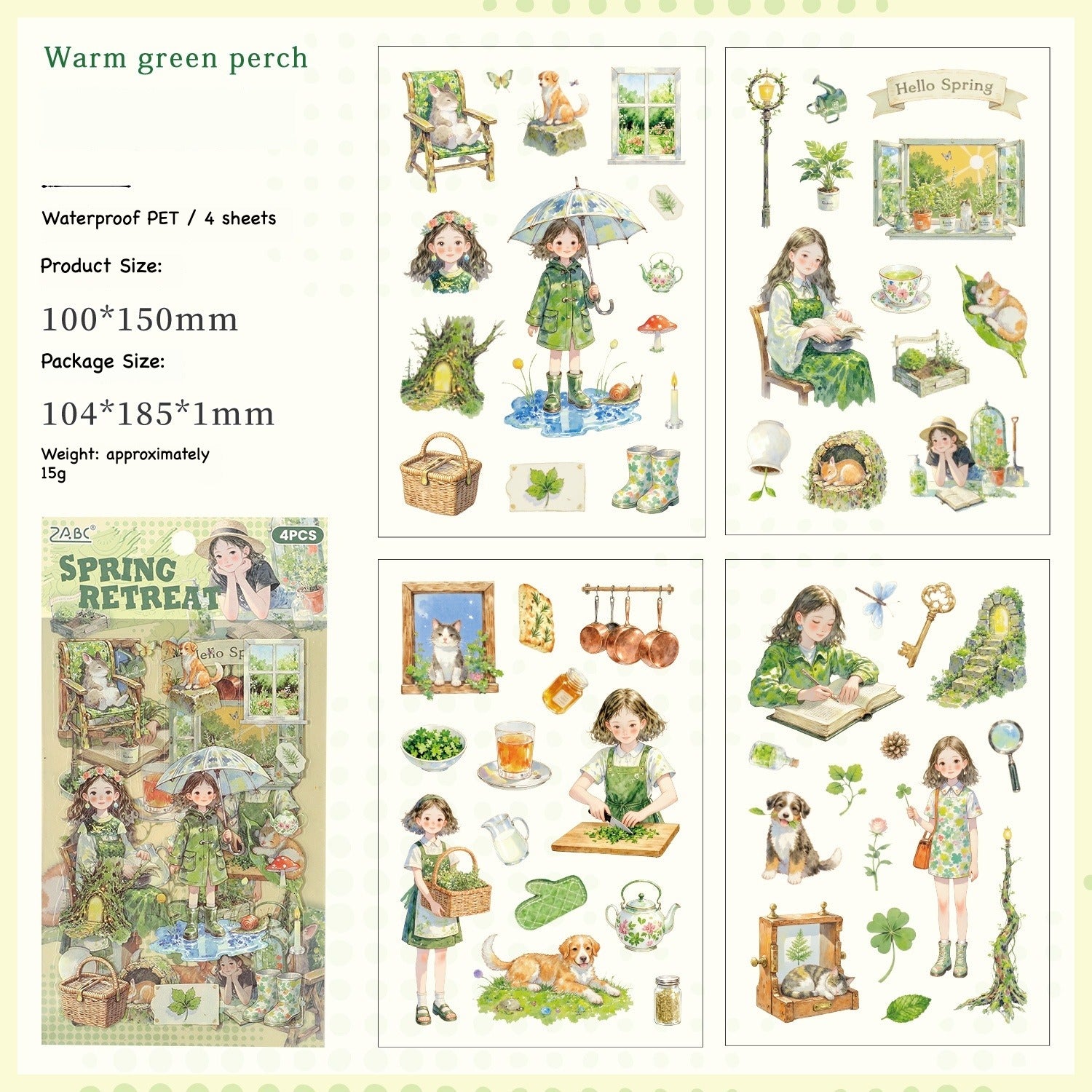 Storybook adventures sticker pack – illustrated character scenes in seasonal settings