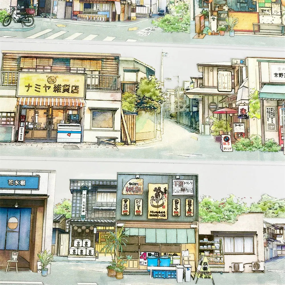 Japanese Street PET Tape - 2 Styles Japanese Street PET Tape – Retro Town & Daily Life Scenery | Shroomi