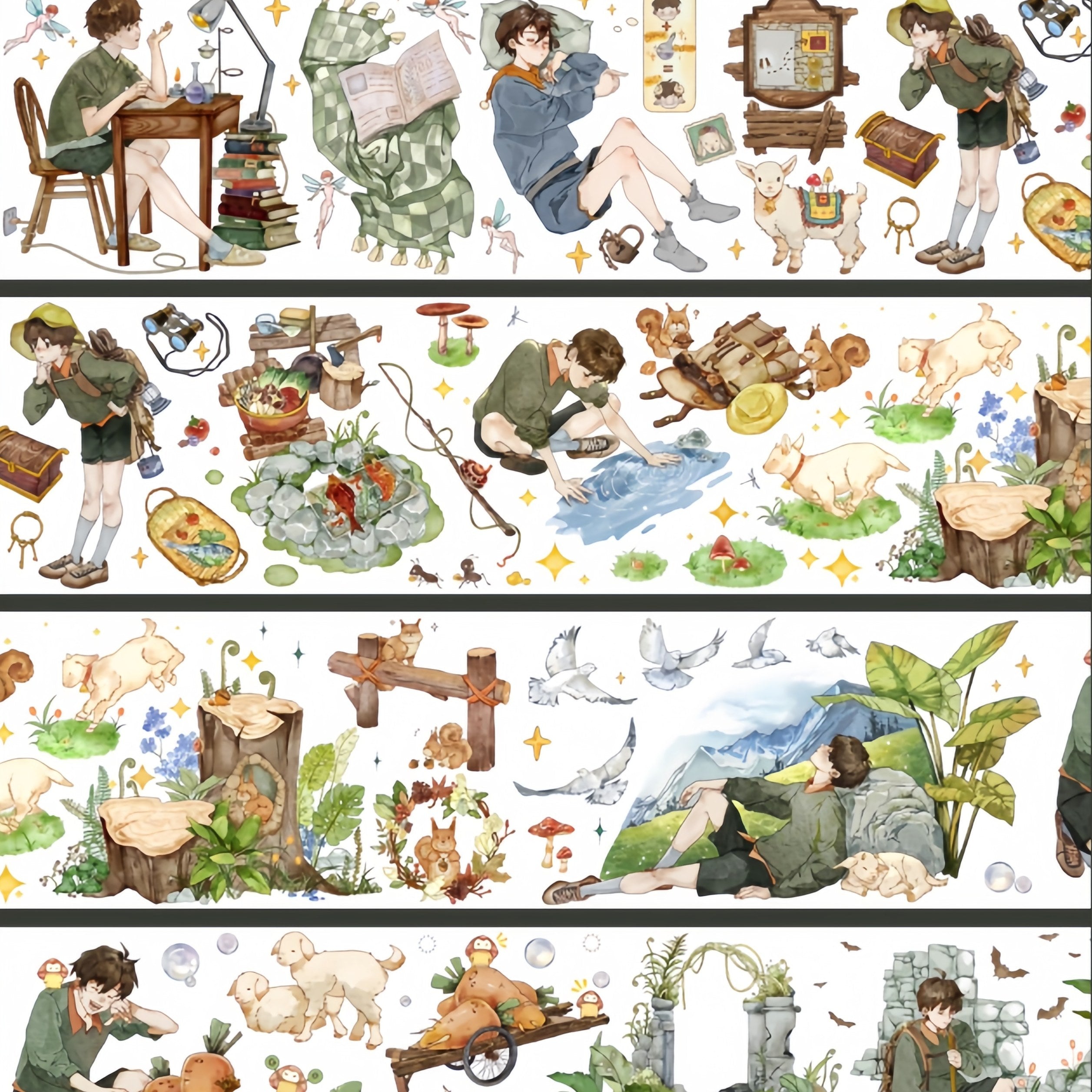 Until Courage Grows male character decorative tape design