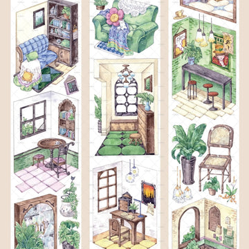 Indoor Furniture PET Tape Memories Hut PET Tape | Cozy & Vintage Home Interior Stickers