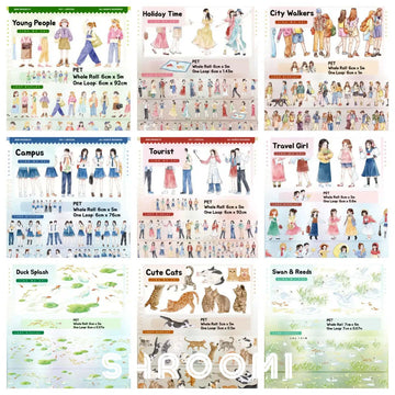 Characters & Companions - JINGWUZHI Characters & Companions PET Tape | People & Animal Stickers