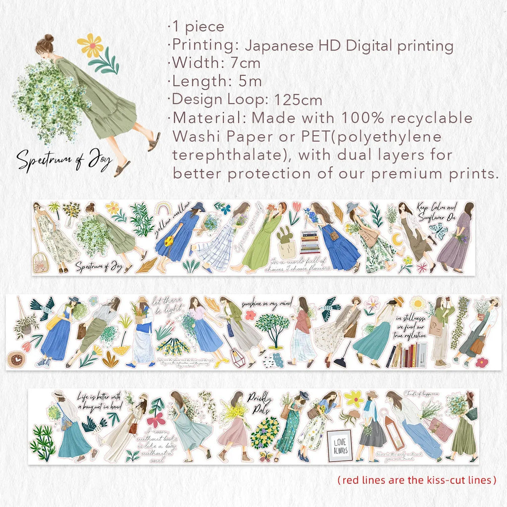 Pre-cut Velvet Voyage Wide Washi/PET Tape The Washi Tape Shop